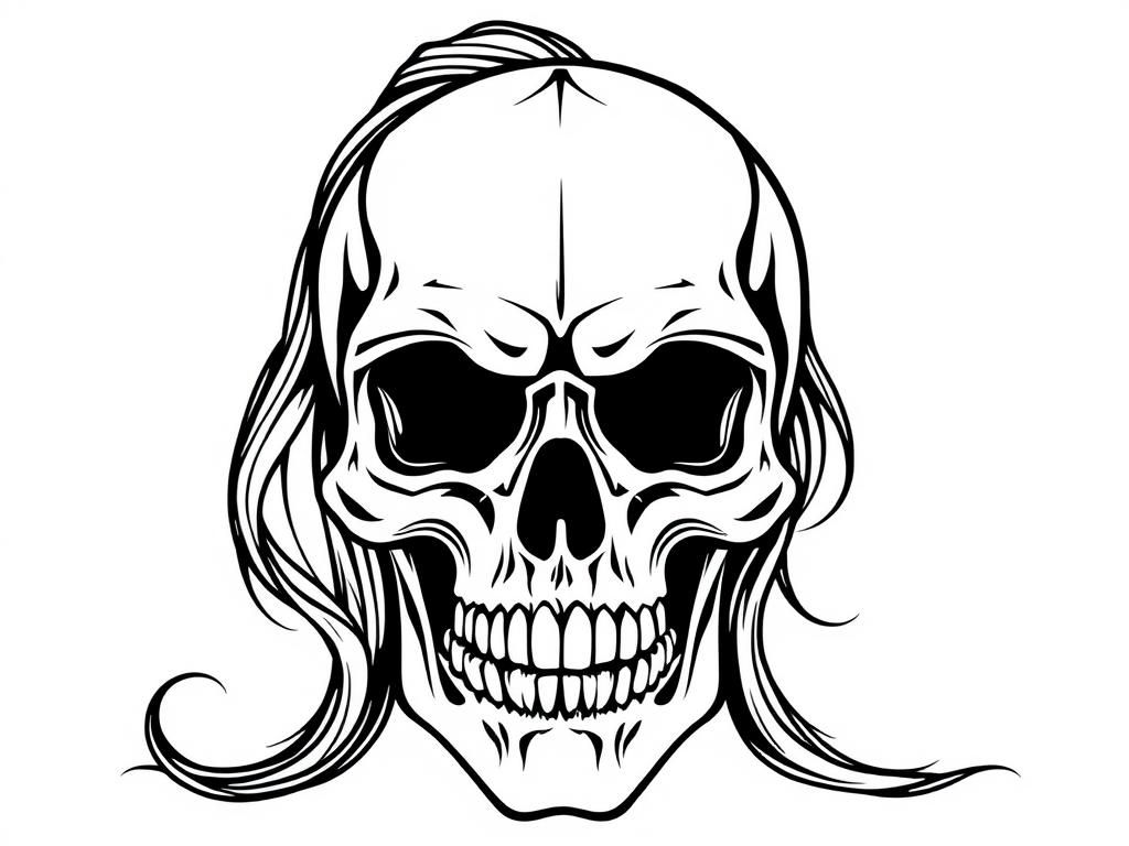 Spooky Skull Coloring Page