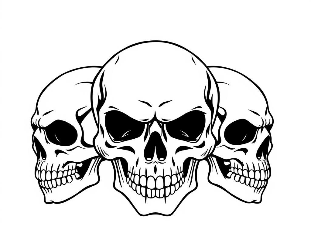 Skulls Coloring Page