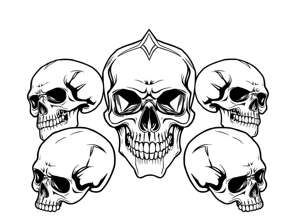 Skulls Coloring Page