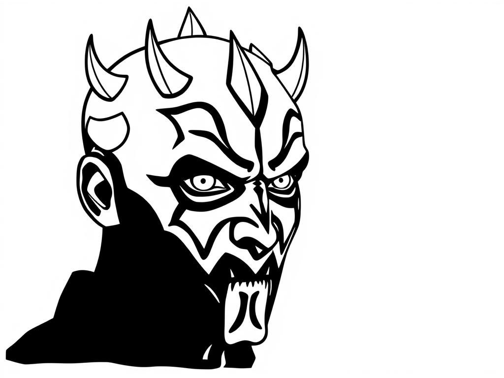 Demon Face Coloring Page