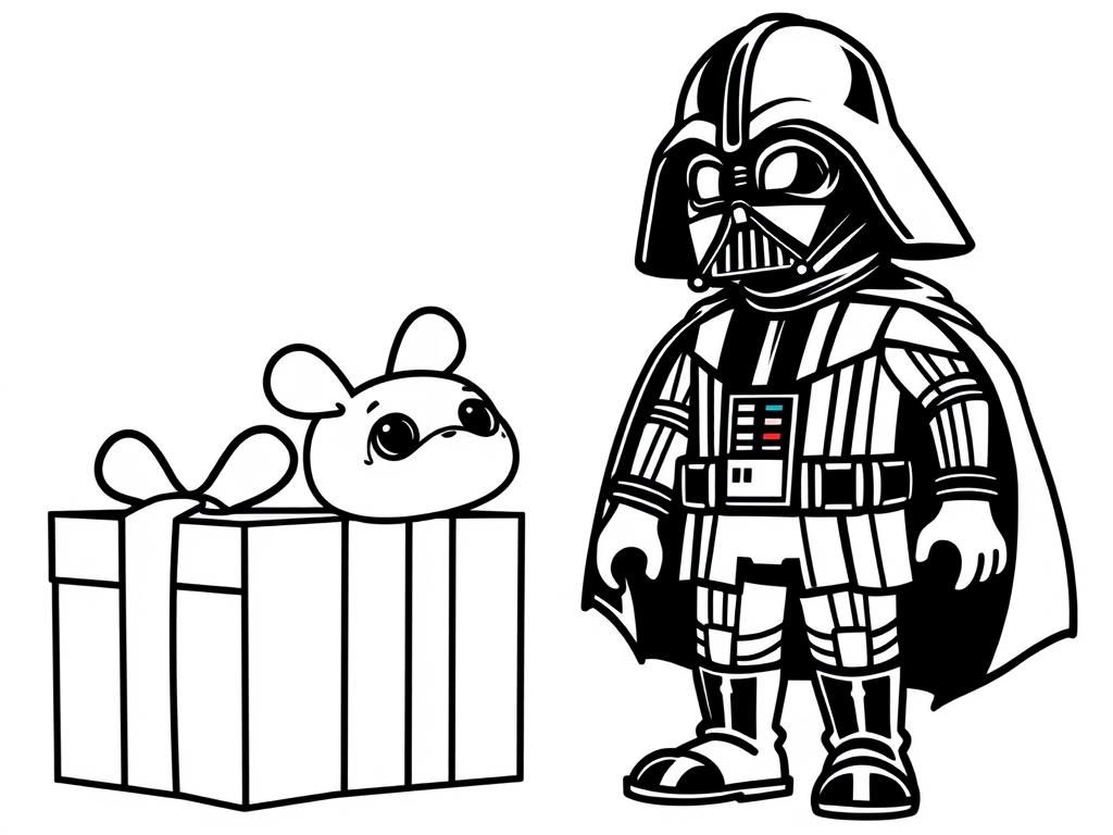 Darth Vader and Mouse Coloring Page