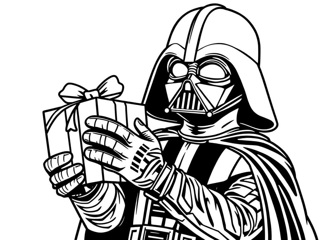 Darth Vader Gift Coloring Page
