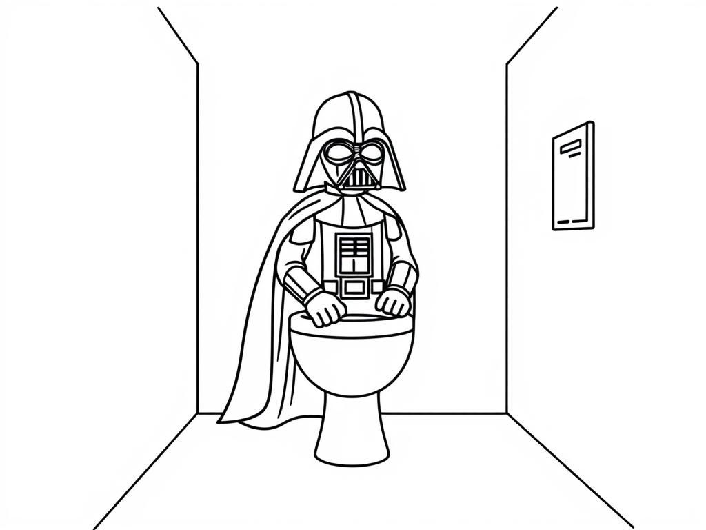 Preview of Darth vader in the restroom Stuck on toilet