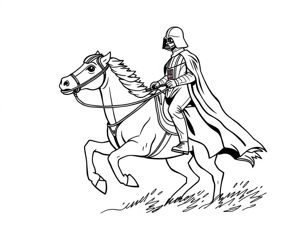 Darth Vader Riding Horse Coloring Page