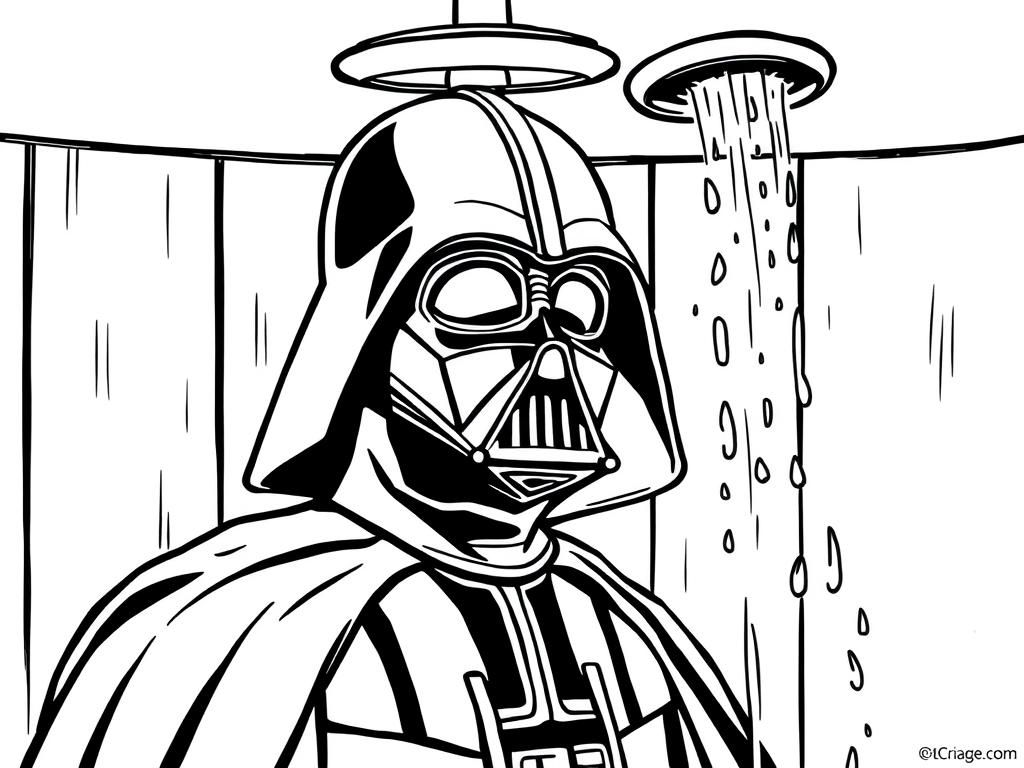 darth vader under the shower