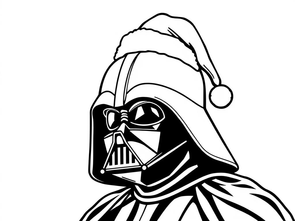 Darth Vader Santa Coloring Page