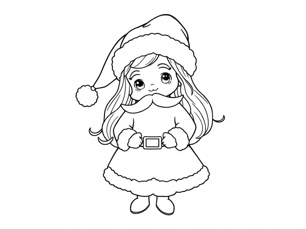 Santa Girl Coloring Page
