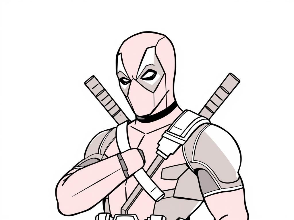 Deadpool Superhero Coloring Page