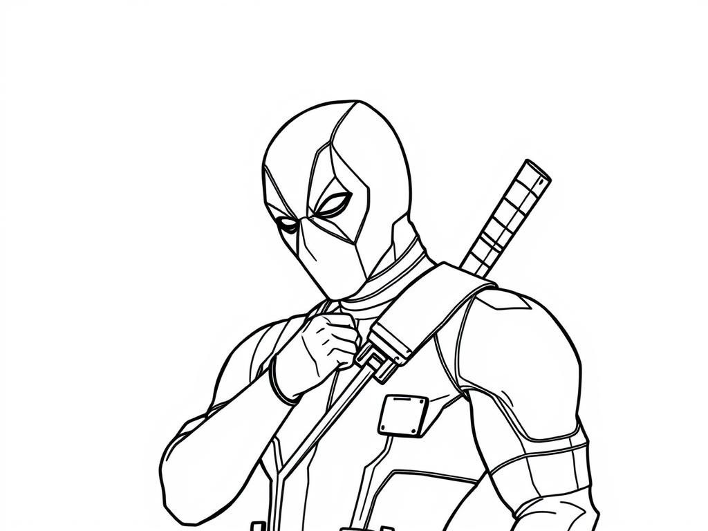 Deadpool Superhero Coloring Page