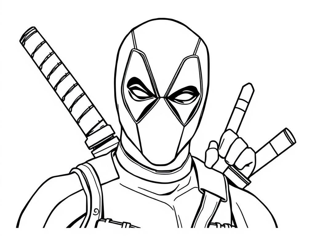 Deadpool Coloring Page