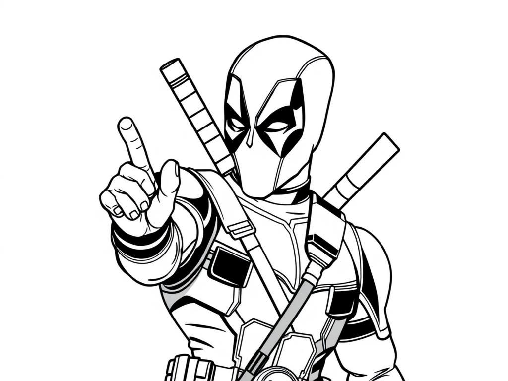 Deadpool Coloring Page