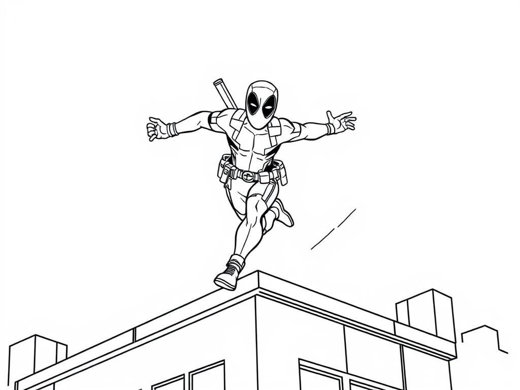Deadpool Superheroes Coloring Page