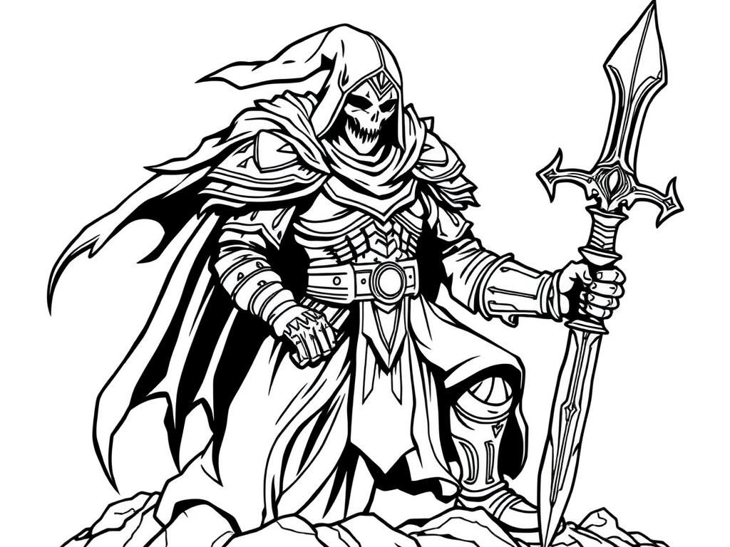 Skeleton Warrior Coloring Page