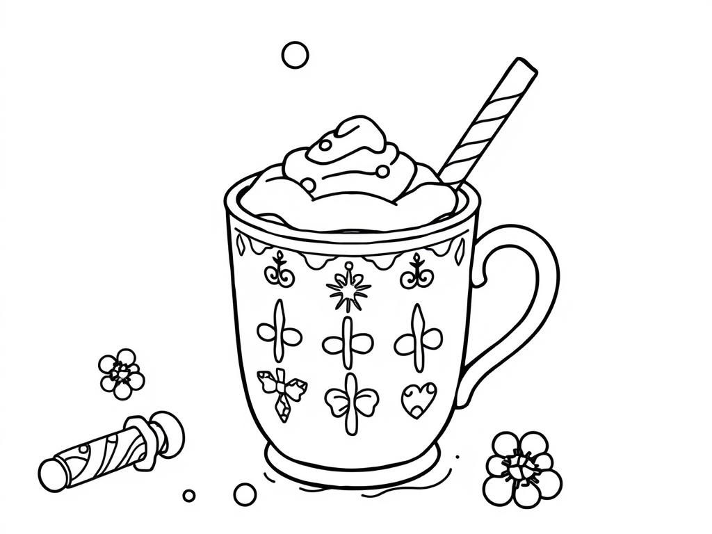 decorated christmas hot chocolate