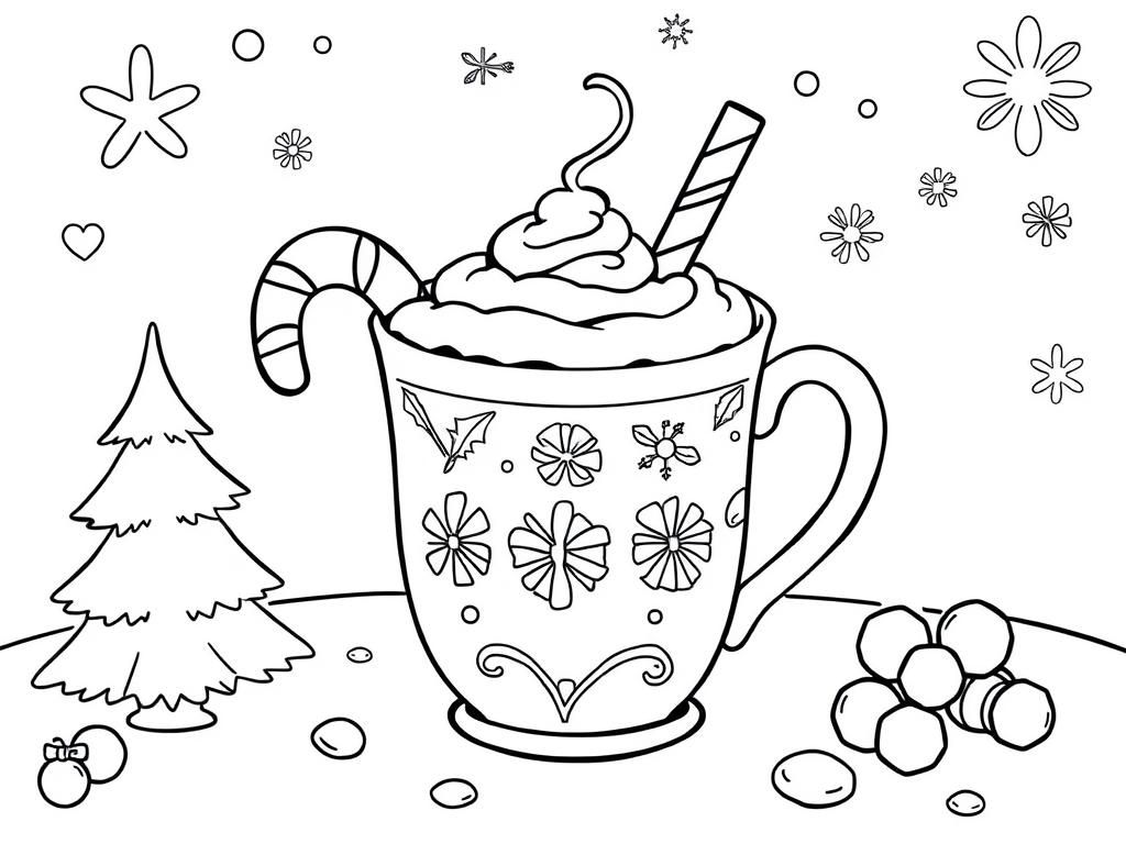 decorated christmas hot chocolate