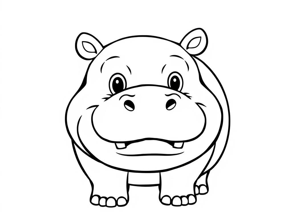 Kleurplaat van een nijlpaard