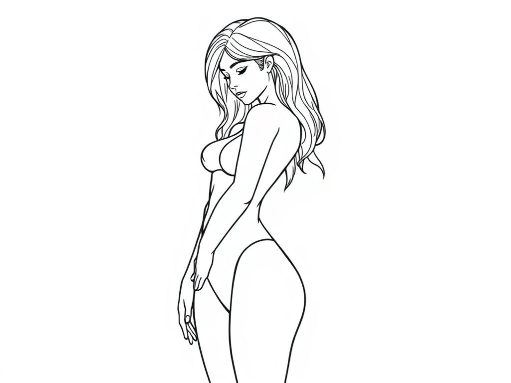 Nude Woman Coloring Page