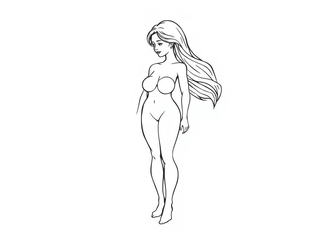 Nude Woman Coloring Page