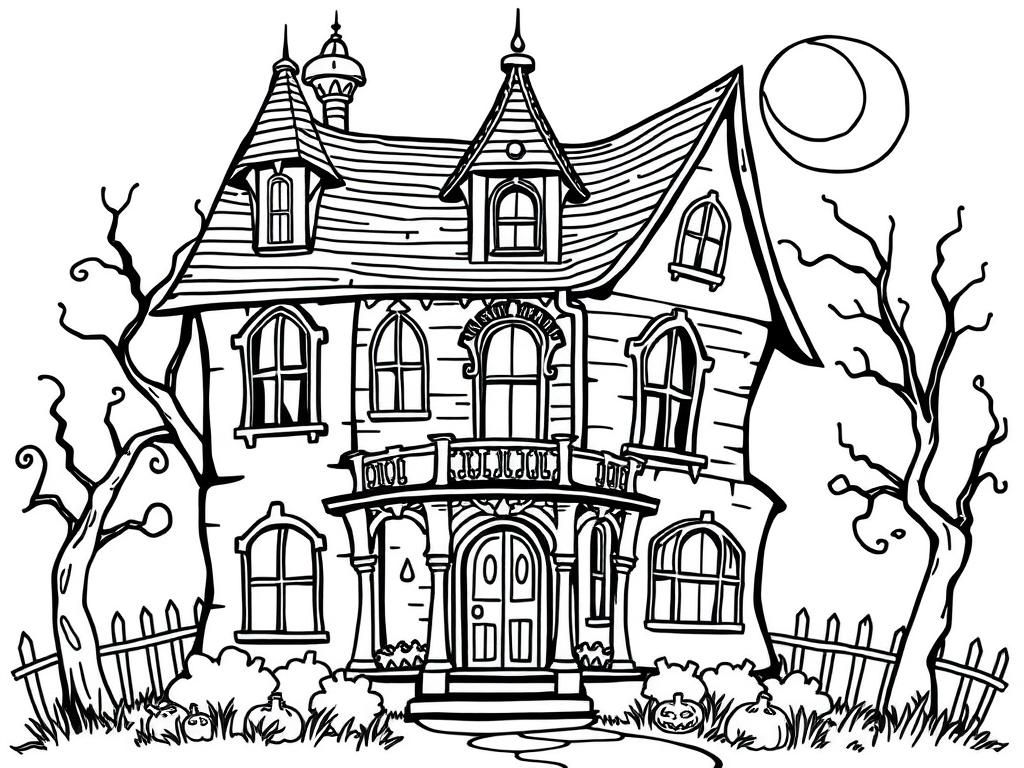 Haunted House Coloring Page