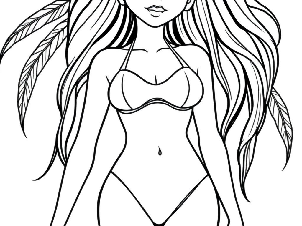 Mermaid Woman Coloring Page