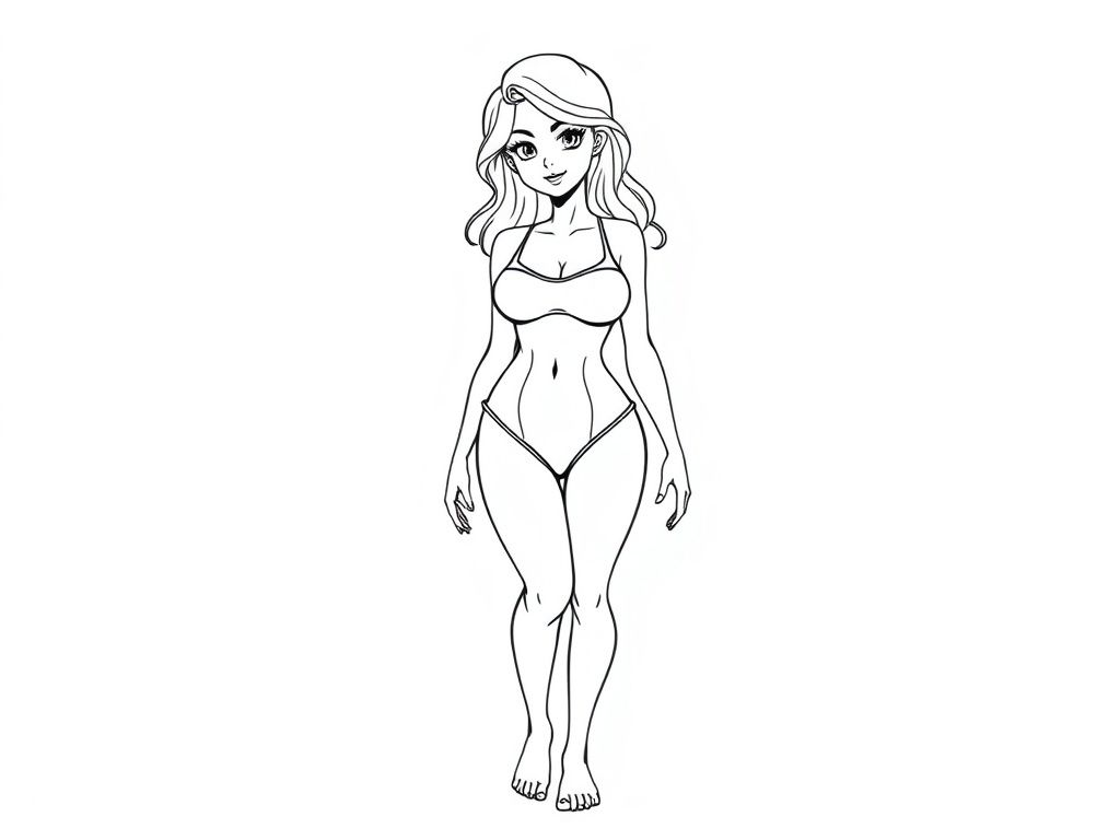 Bikini Woman Coloring Page