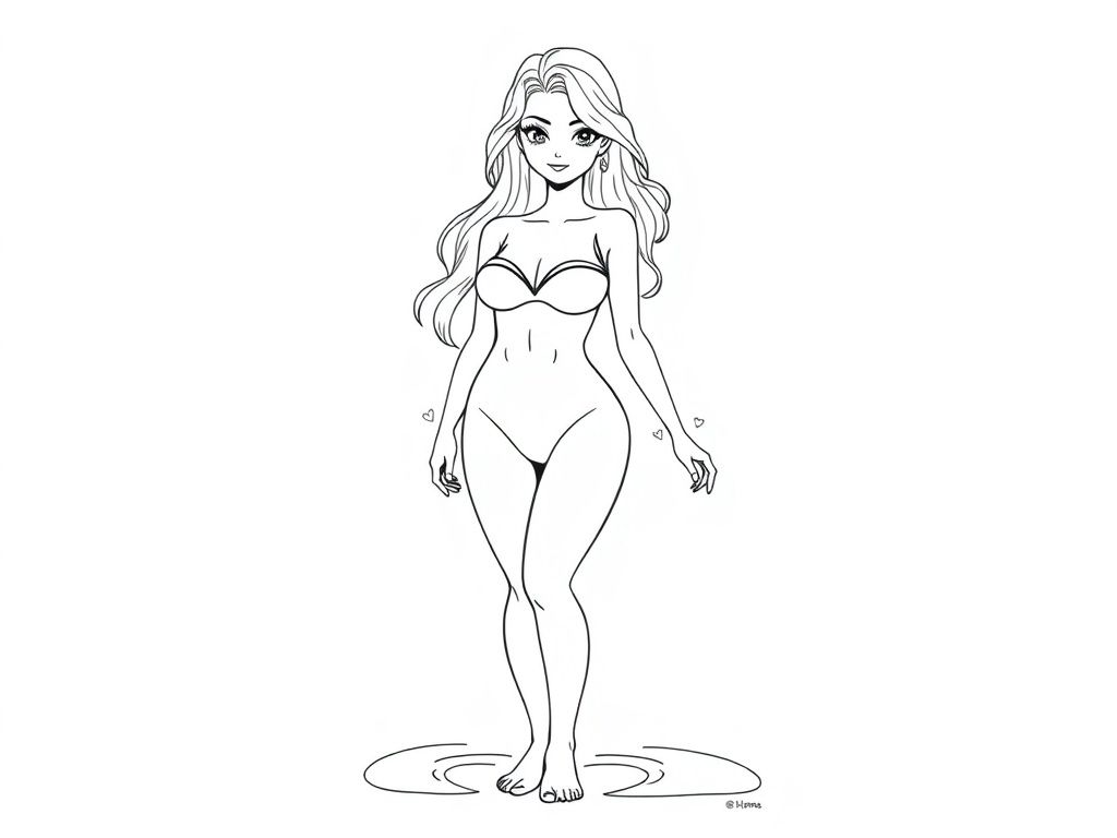Mermaid Woman Coloring Page