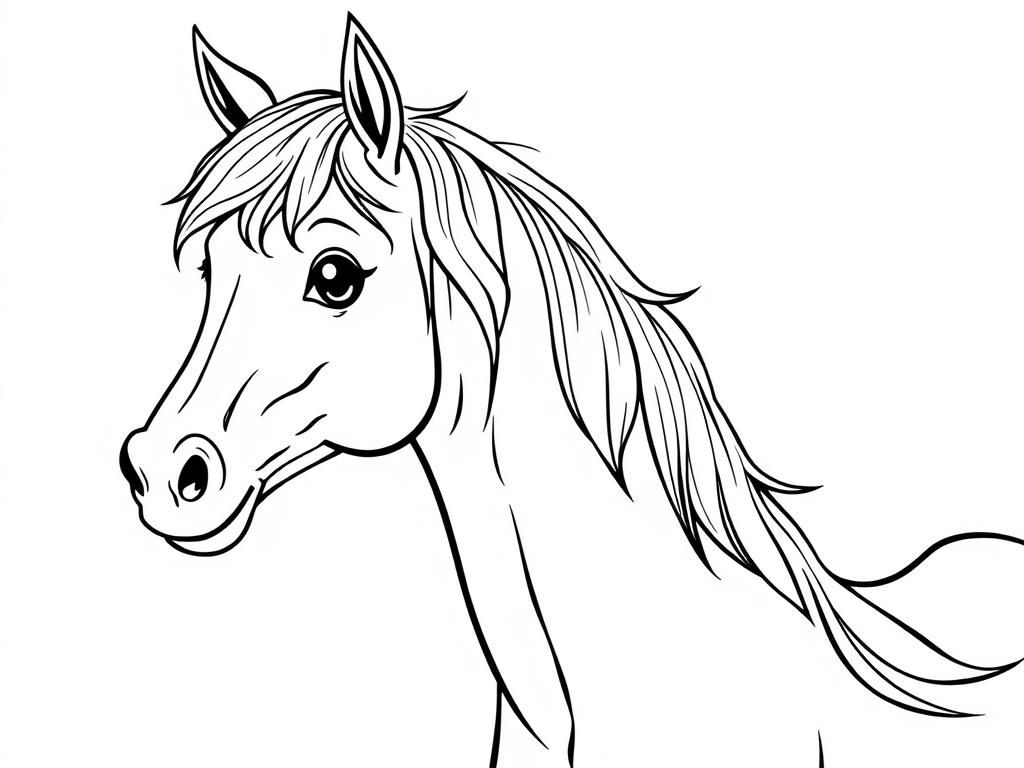 Preview of detailed realistic cute horse