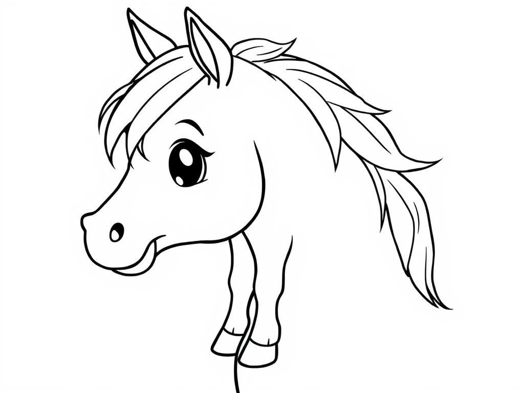 Preview of detailed realistic cute horse