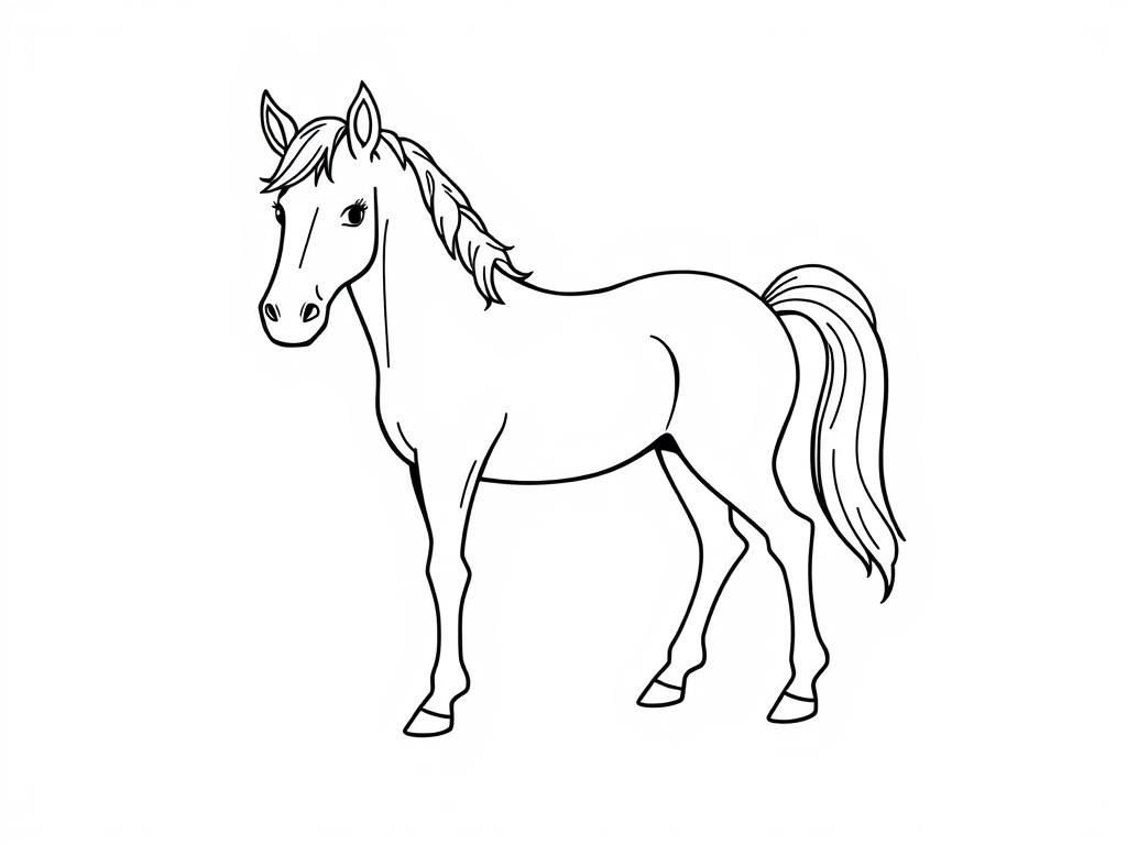 Preview of detailed realistic cute horse full body