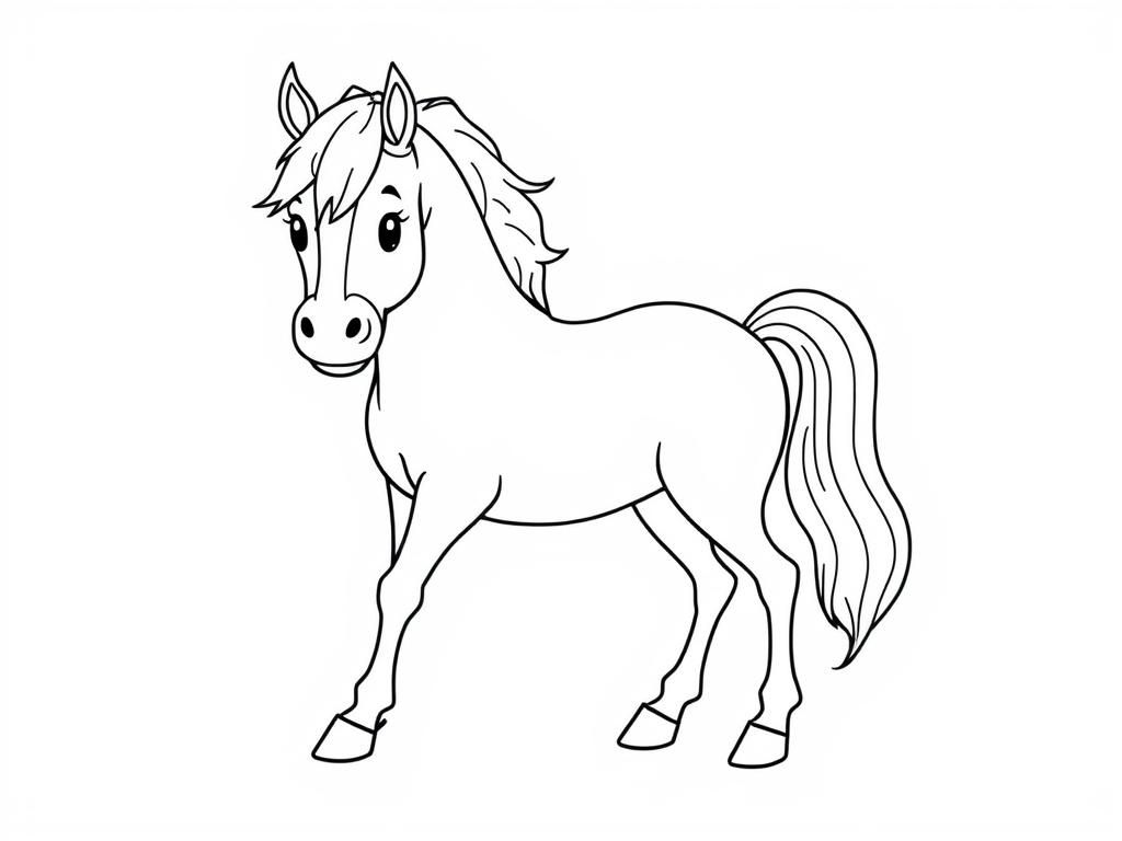 Preview of detailed realistic cute horse full body