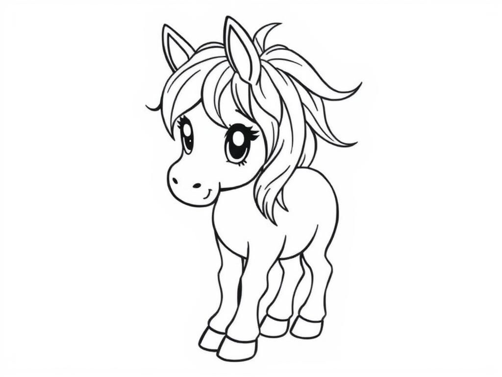 Preview of detailed realistic cute pony