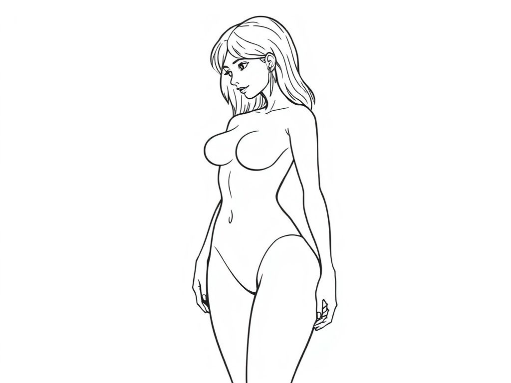 Female Torso Coloring Page