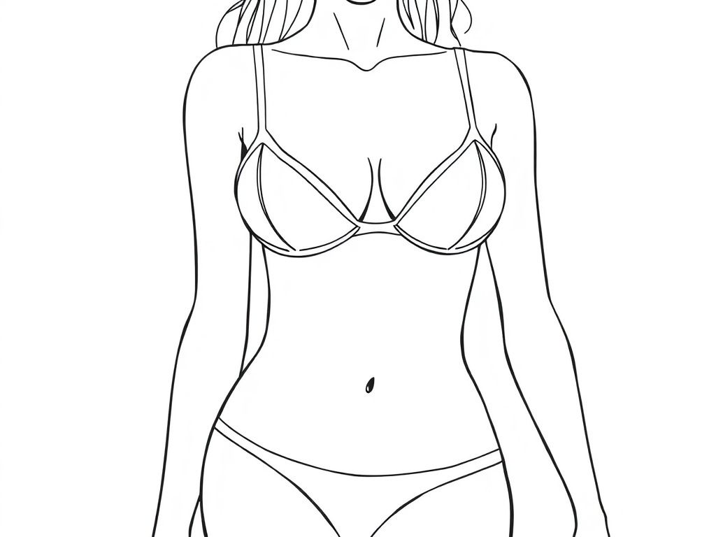 Lingerie Model Coloring Page