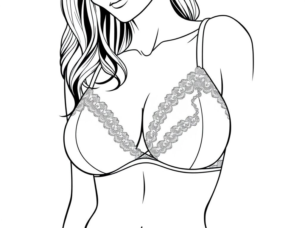 Lace Bra Fashion Coloring Page