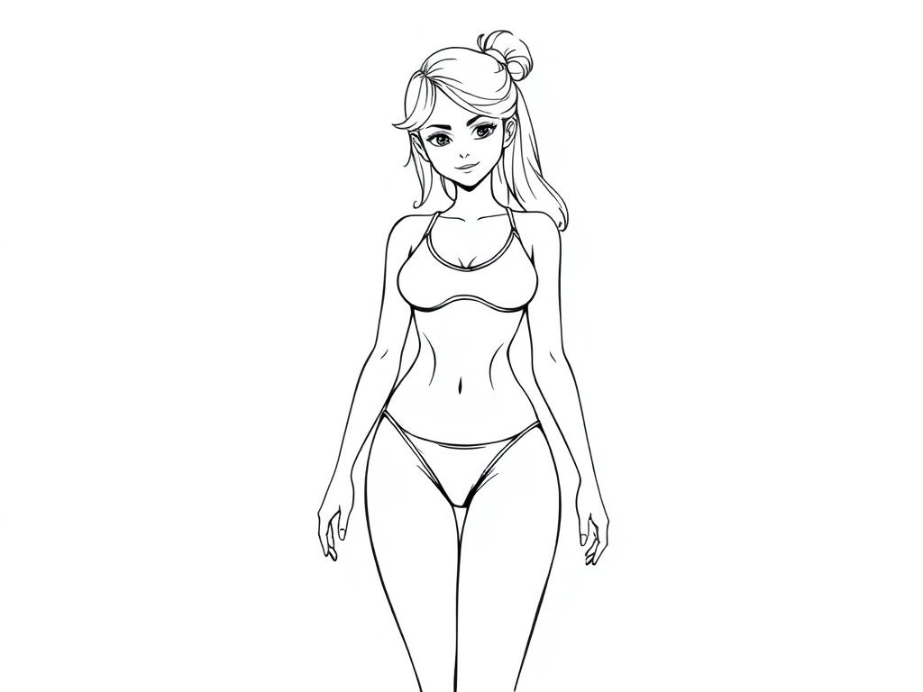 Fashion Model Coloring Page