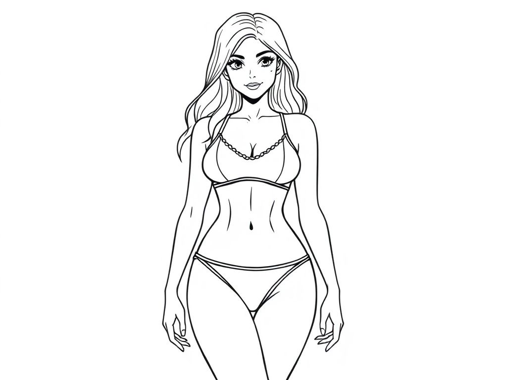 Bikini Woman Coloring Page