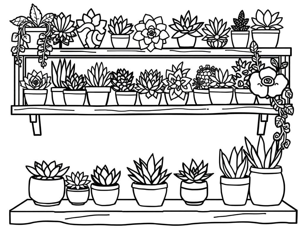 Preview of detailed shelf full of succulents