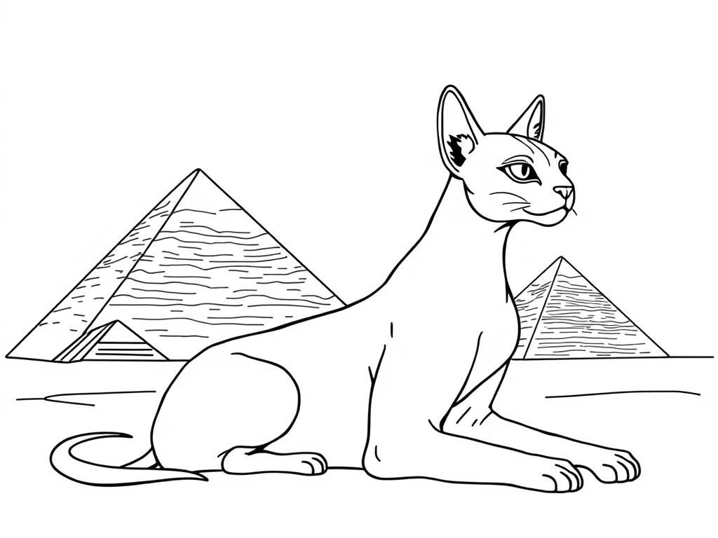 Sphinx Cat Coloring Page