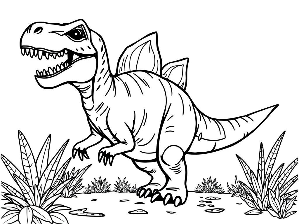 T-Rex Coloring Page for Kids