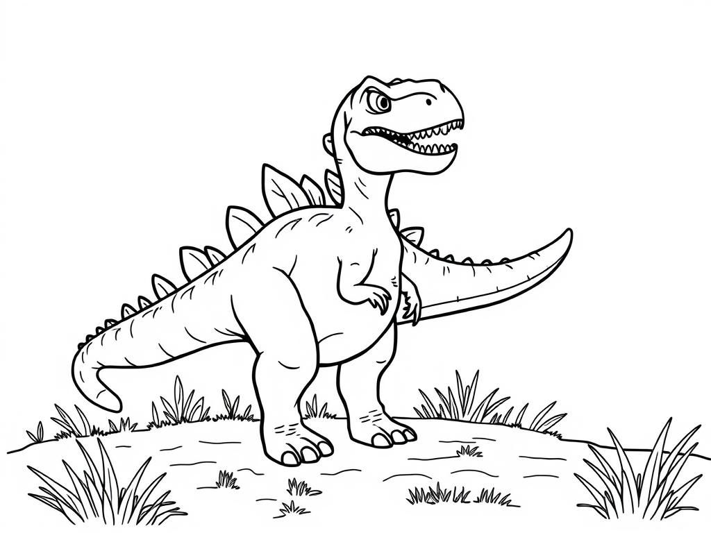 Spiky Dinosaur Coloring Page