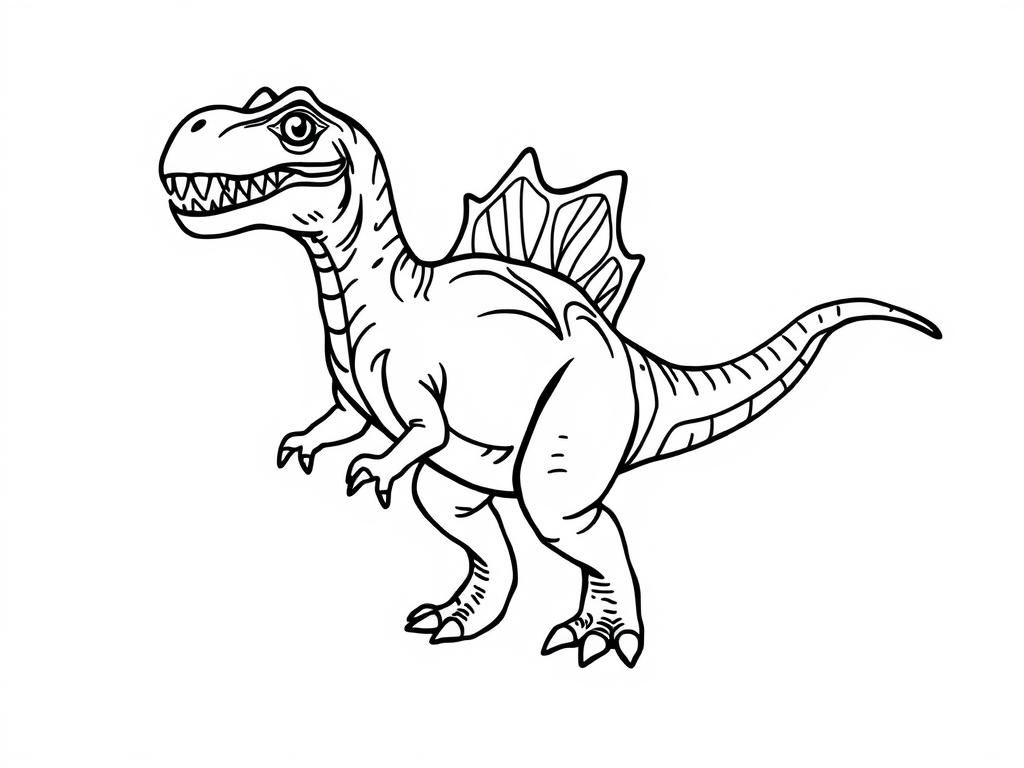 dino smyling - Free Printable Coloring Page