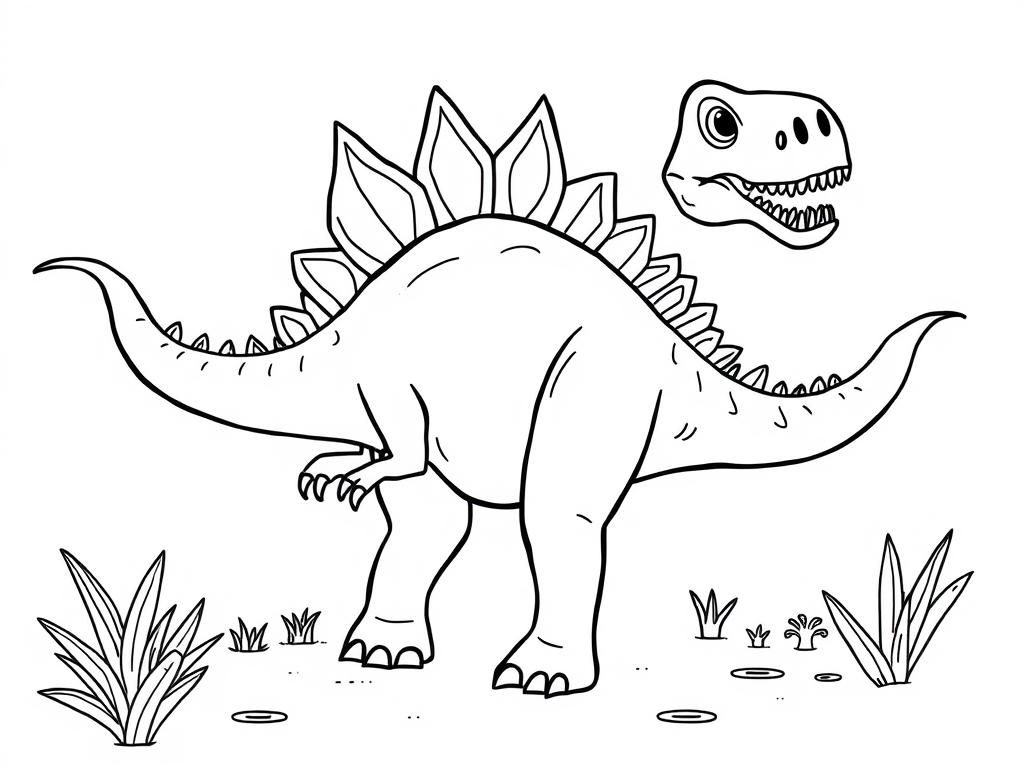 Preview of Dinosaur black and white