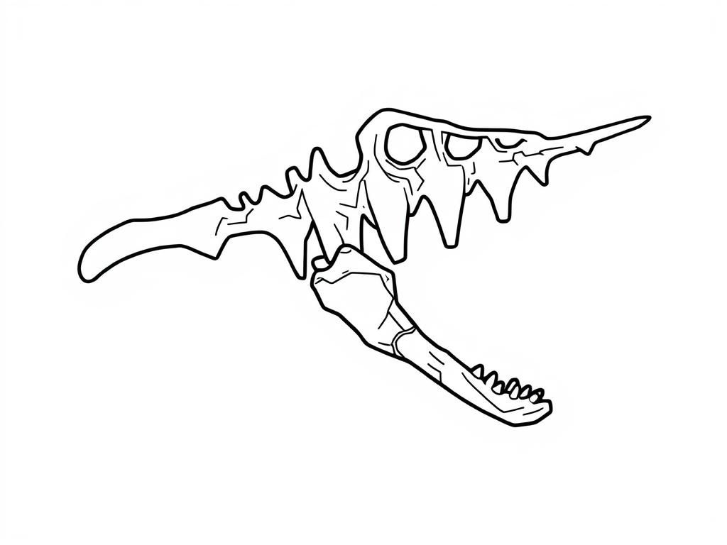 Dinosaur Skull Coloring Page