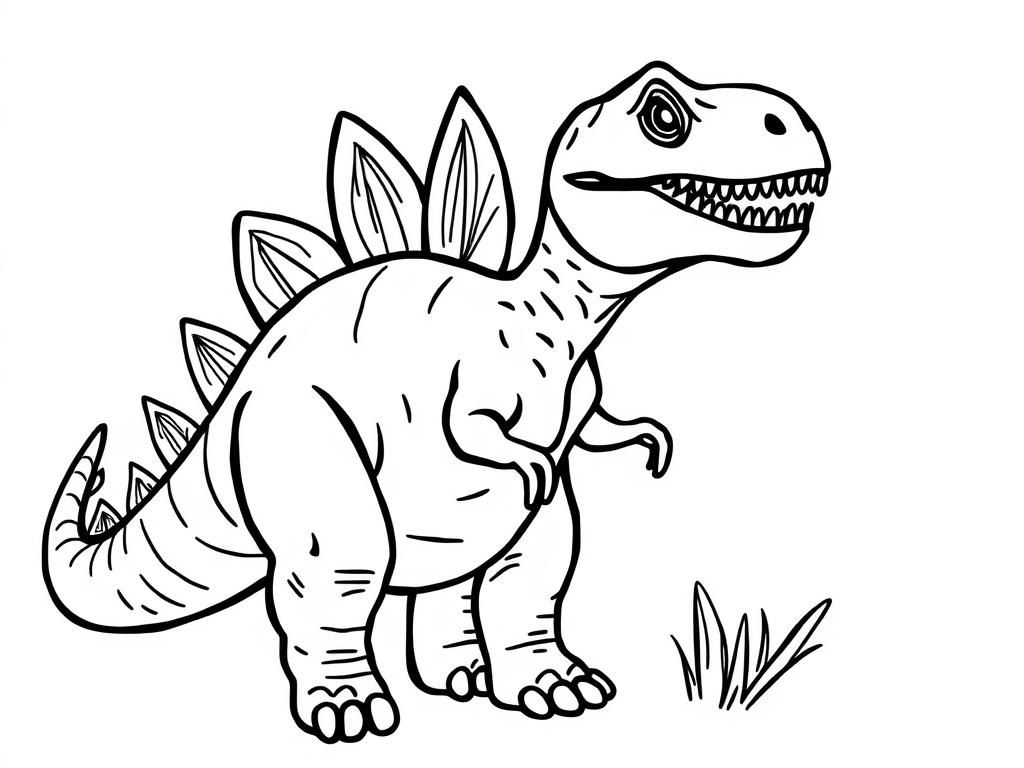 Spiky Dinosaur Coloring Page