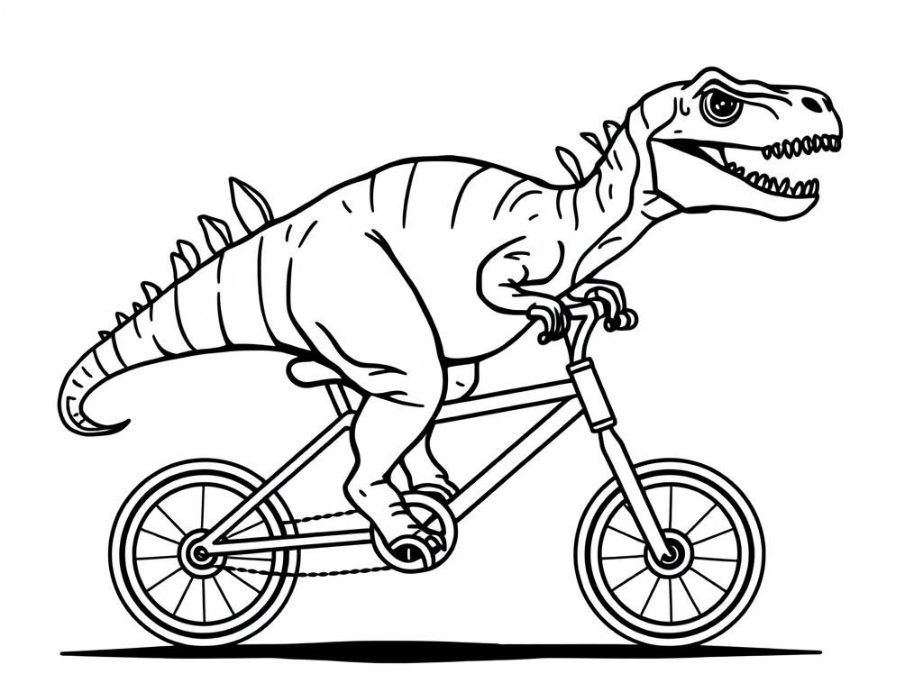 Preview of dinosaur on a bike