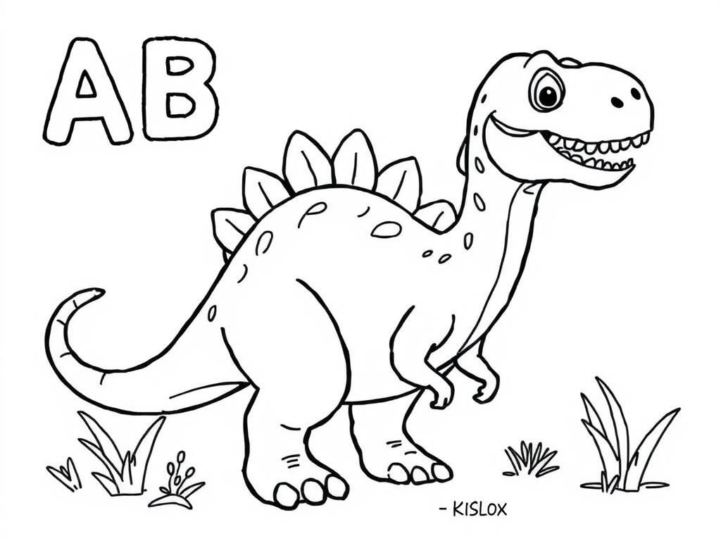 Dino Fun Coloring Page