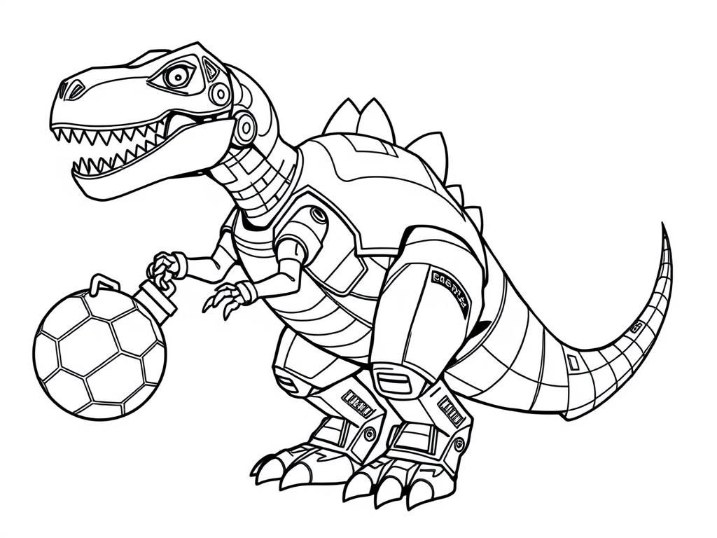 Robo T-Rex Coloring Page