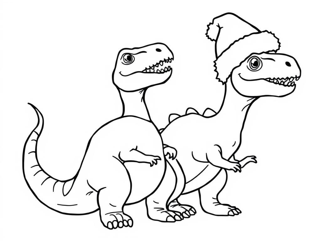 Friendly Dinosaurs Coloring Page