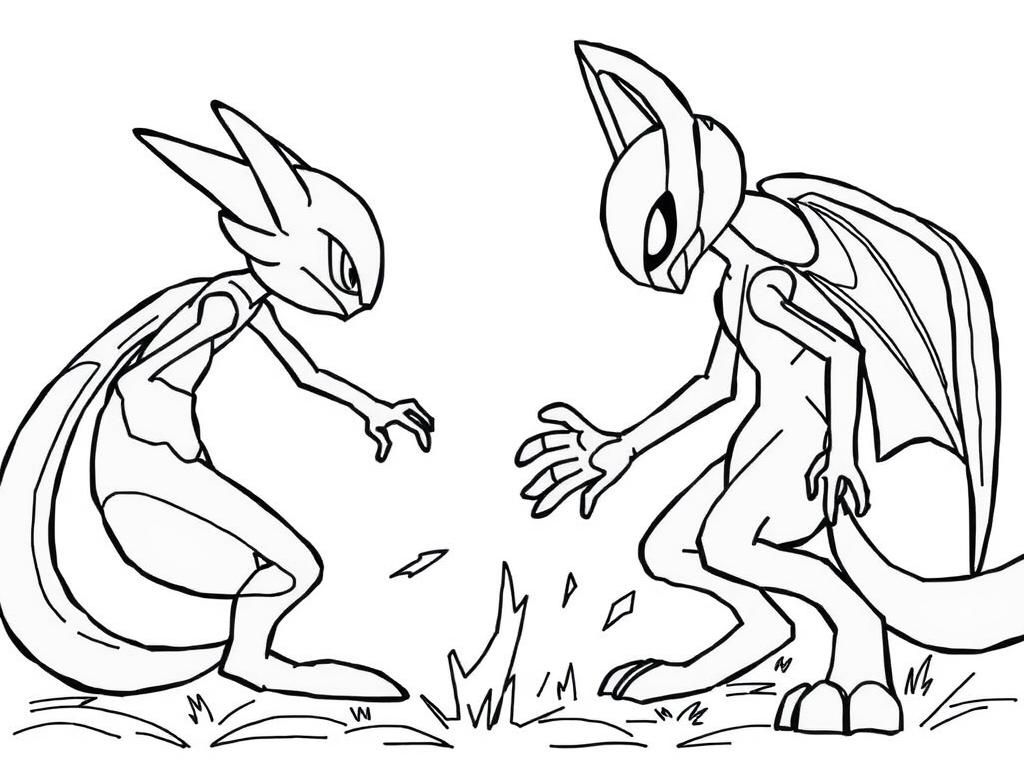 Fantasy Creatures Coloring Page