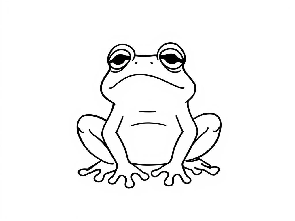 Disappointed Frog - Free Printable Coloring Page